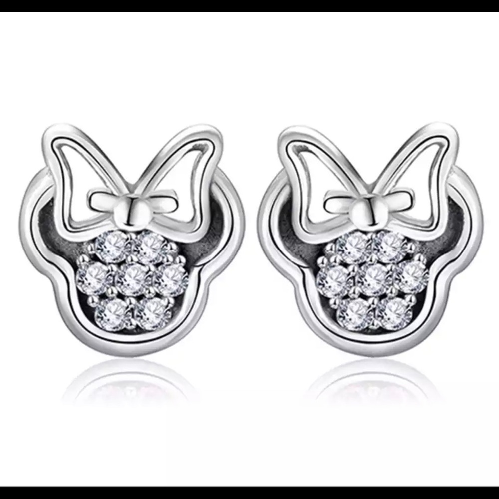 925 SILVER AND ZIRCONIA MINNIE MOUSE EARRINGS